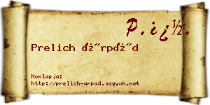 Prelich Árpád névjegykártya